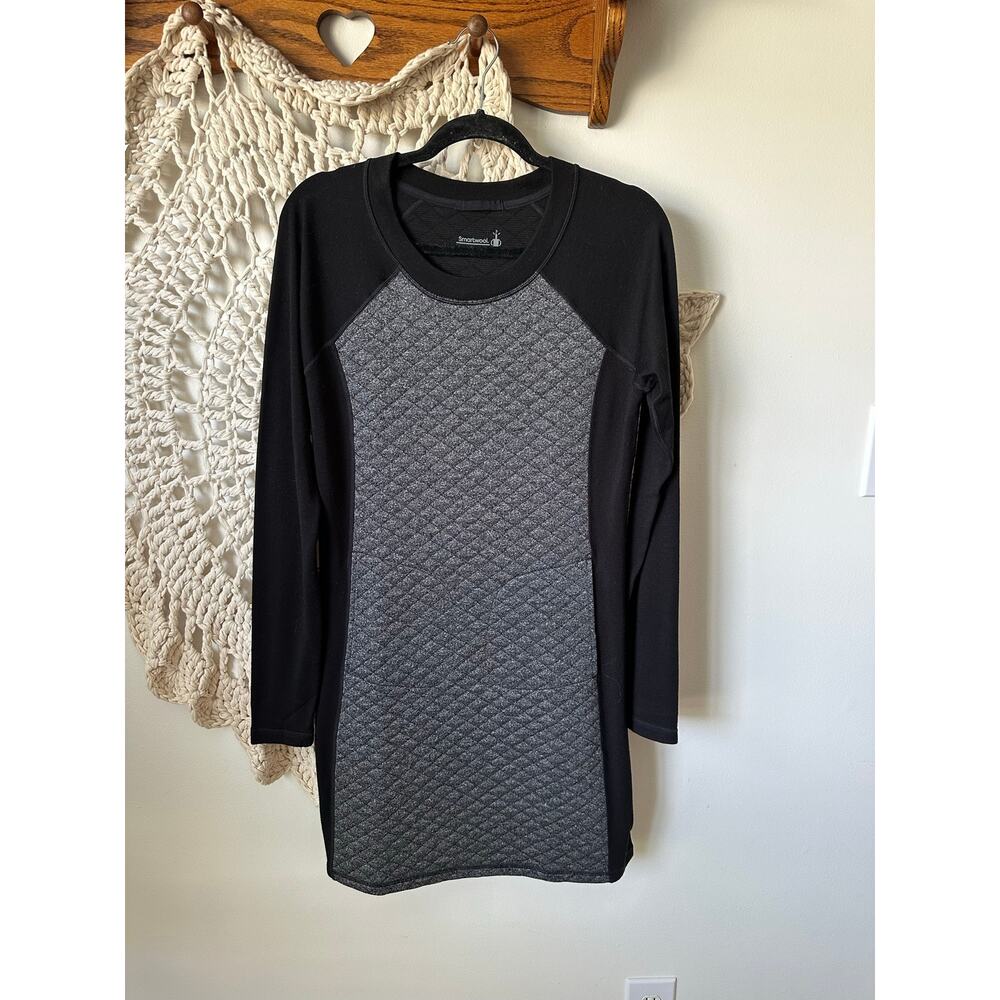 Smartwool Diamond Peek Quilted Dress Black Gray Size Medium